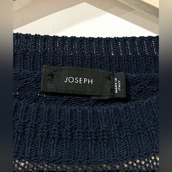 Joseph Honeycomb-Stitched Contrast Cotton-Blend Sweater Navy S - Picture 5 of 7